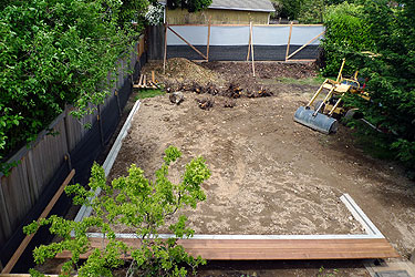 Retaining Wall and Wood Bench